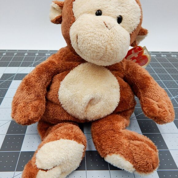 Ty Pluffies Dangles Brown Cream Monkey 10 In Plush Stuffed Animal Lovey Tag 2002 - Picture 6 of 12